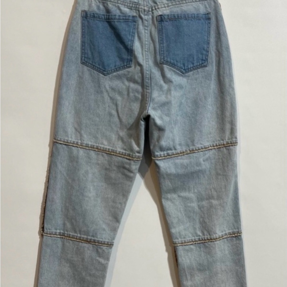 Maniere De Voir Eccentric Inside Out Distressed Grunge Jeans Sz UK 8 / US 4 - Picture 5 of 8